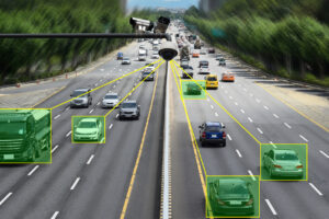 Camera analyzing cars on the road.