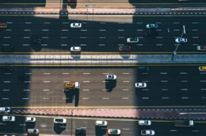 Highway Performance Monitoring System - A national highway showing different types of vehicles.