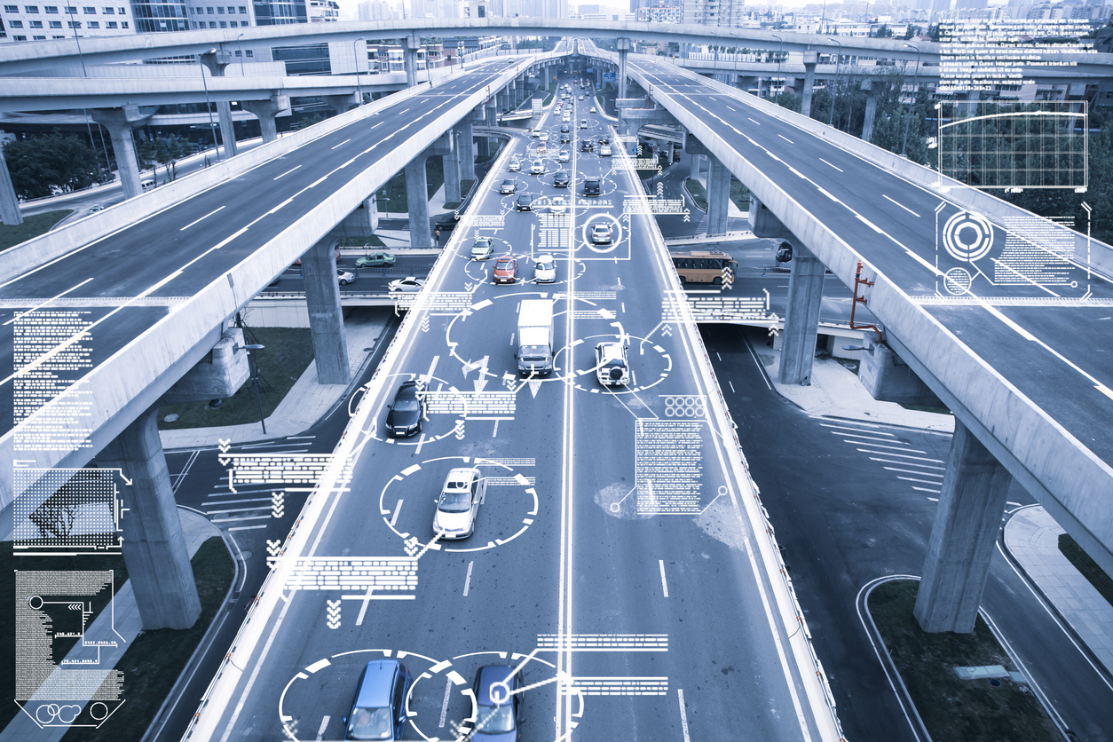Updating the Highway Performance Monitoring System - A photo of a national highway being analyzed using AI and machine learning.
